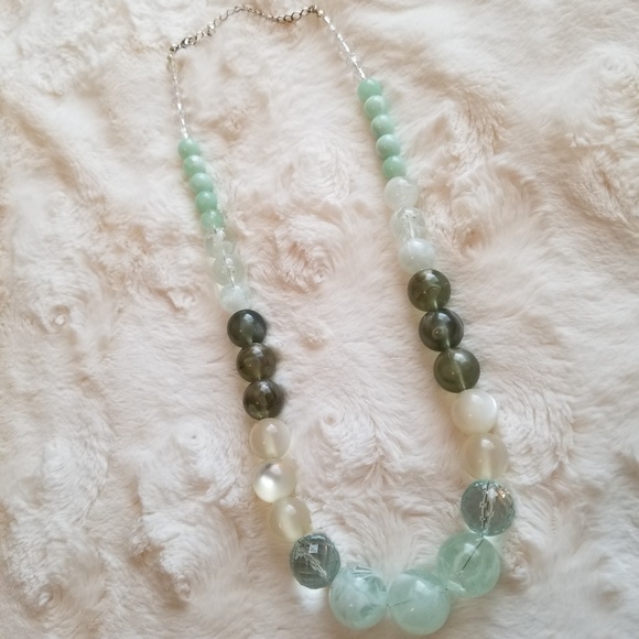LOFT Jewelry - Modern Beaded Marbelized Statement Necklace.